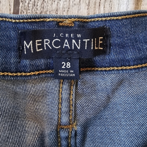 J. Crew Mercantile Size 28• High Rise 11.5" Skinny Button Fly Jeans Raw Step Hem - Picture 6 of 10